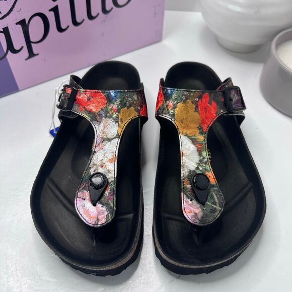 Papillio by Birkenstock Gizeh Pap Sandal Floral Bouquet Women 4 NWB Regular Fit - Picture 1 of 10